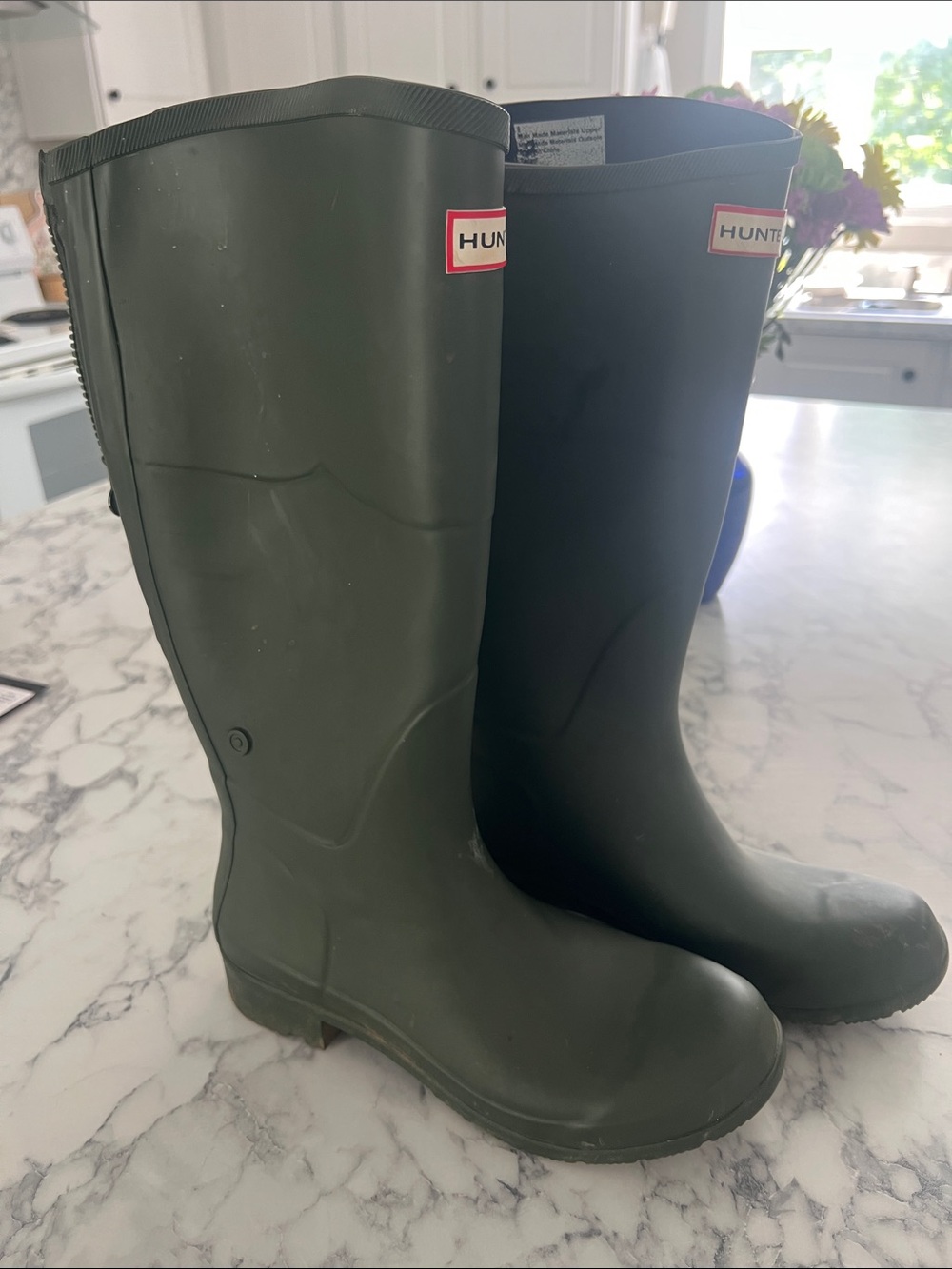 Hunter Tall Olive Green Rubber Rain Boots